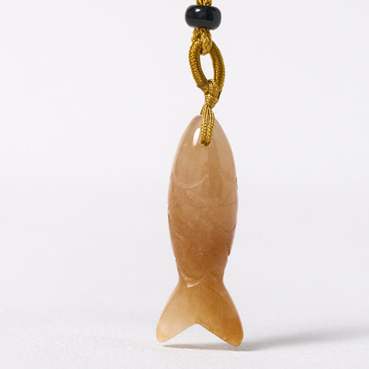 Buddha Stones彫刻鯉クリスタルインド瑪瑙アメジスト暖かさ豊かさネックレスペンダント - image 18