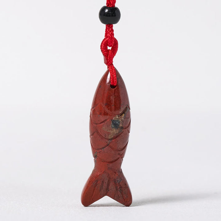 Buddha Stones彫刻鯉クリスタルインド瑪瑙アメジスト暖かさ豊かさネックレスペンダント - image 23