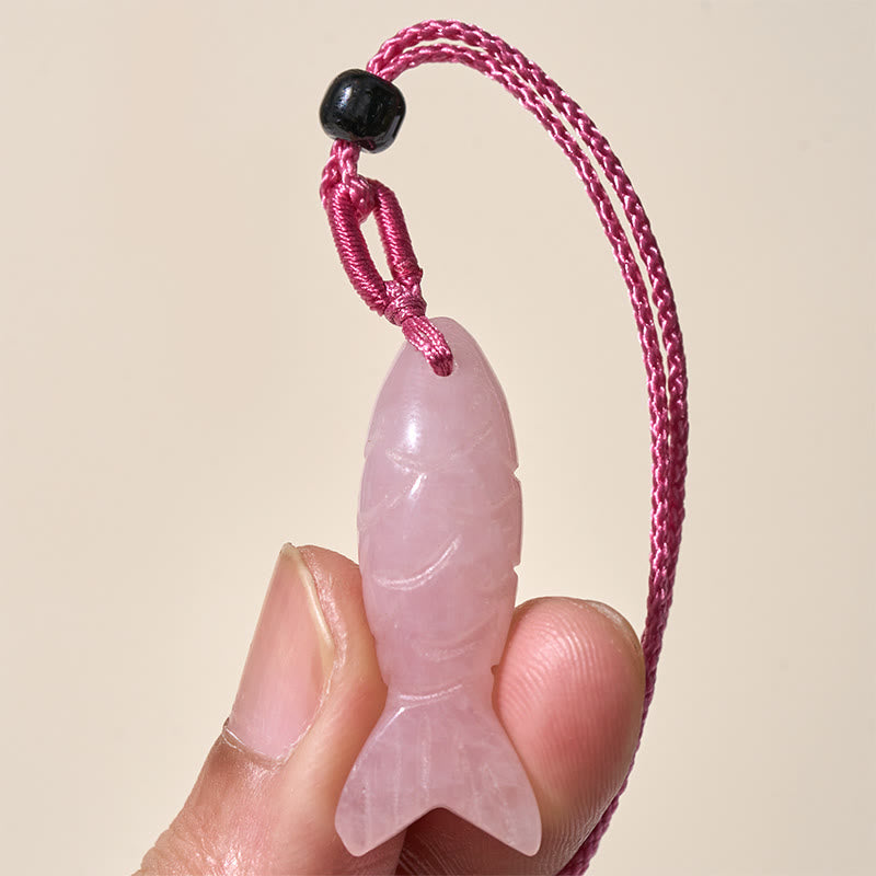Buddha Stones彫刻鯉クリスタルインド瑪瑙アメジスト暖かさ豊かさネックレスペンダント - image 3