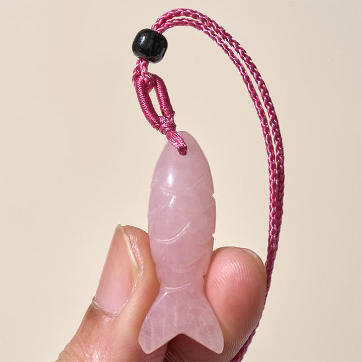 Buddha Stones彫刻鯉クリスタルインド瑪瑙アメジスト暖かさ豊かさネックレスペンダント - image 3