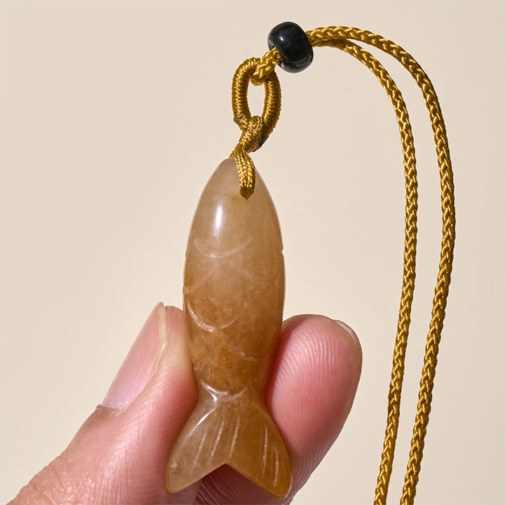 Buddha Stones彫刻鯉クリスタルインド瑪瑙アメジスト暖かさ豊かさネックレスペンダント - image 19