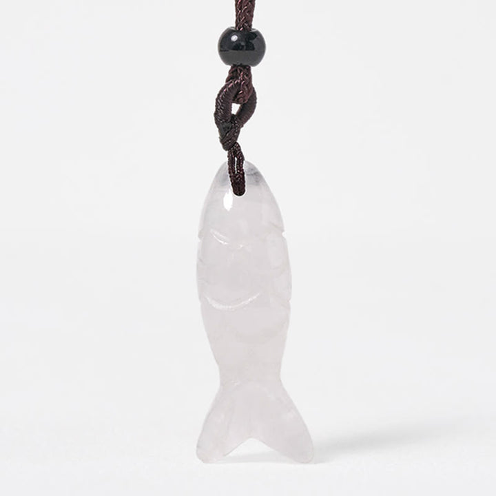 Buddha Stones彫刻鯉クリスタルインド瑪瑙アメジスト暖かさ豊かさネックレスペンダント - image 49