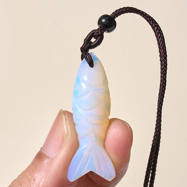Buddha Stones彫刻鯉クリスタルインド瑪瑙アメジスト暖かさ豊かさネックレスペンダント - image 55