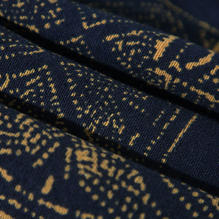 Buddha Stones学模様花柄ストライプ蝶インクフロントオープンハーフスリーブジャケットコットンメンズ着物 - image 8