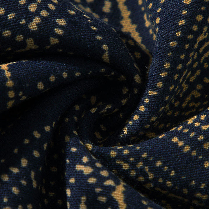 Buddha Stones学模様花柄ストライプ蝶インクフロントオープンハーフスリーブジャケットコットンメンズ着物 - image 9