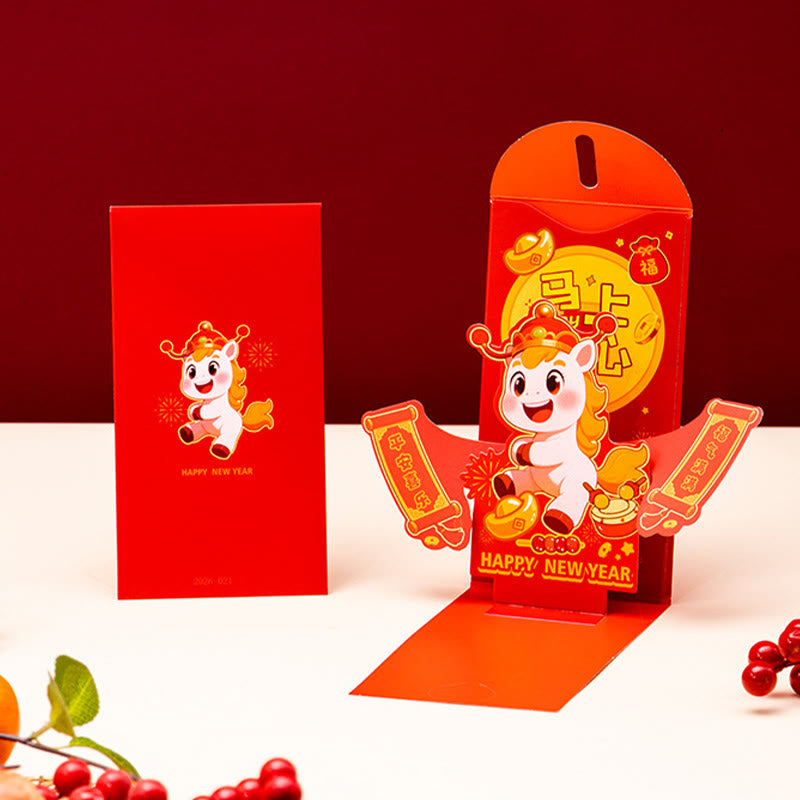Buddha Stones午年 2026 新年 福 キャラクター 立体 6個入り 中国製 赤い封筒 - image 11