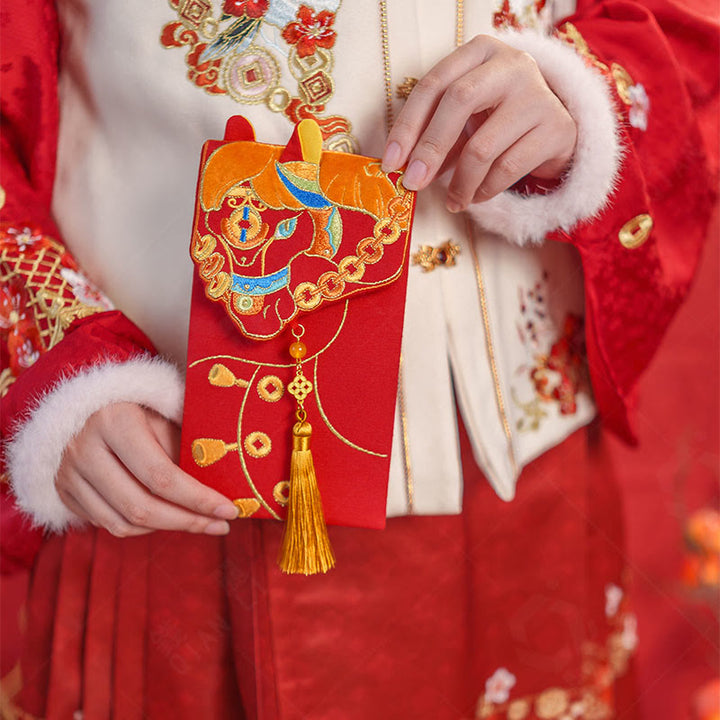 Buddha Stones刺繍入り 午年 2026年 新年 タッセル 中国製 赤い封筒 - image 1
