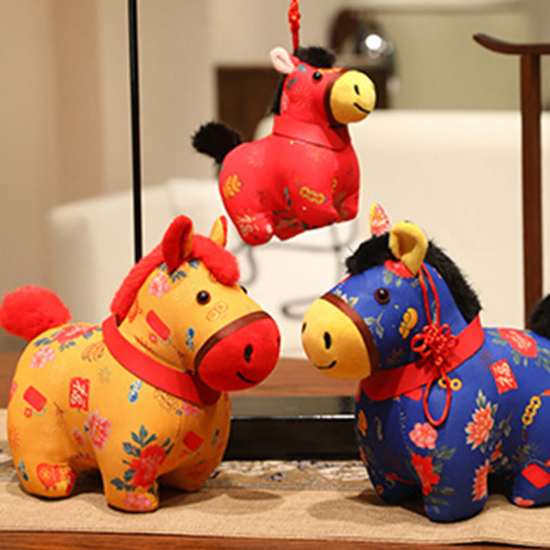 馬年用Buddha Stones赤紐中国結び 吊り下げ飾り - image 0