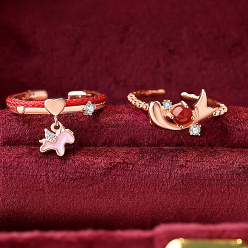 Buddha Stonesレッドアゲート 925スターリングシルバー コンフィデンス オープンリング - image 3