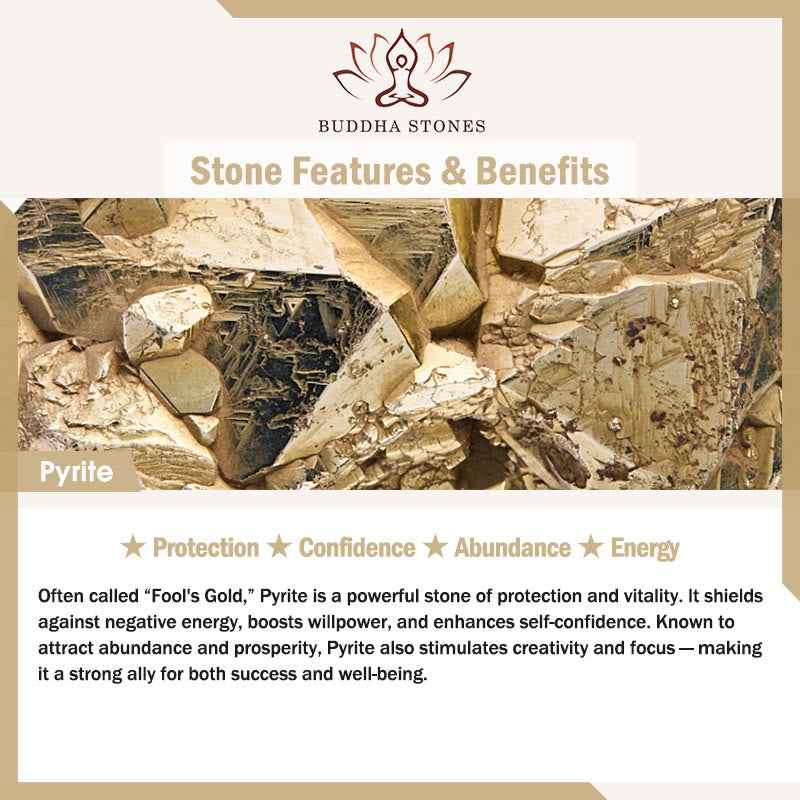 Buddha Stonesパイライト ラウンドビーズ 自信と豊かさのブレスレット - image 6