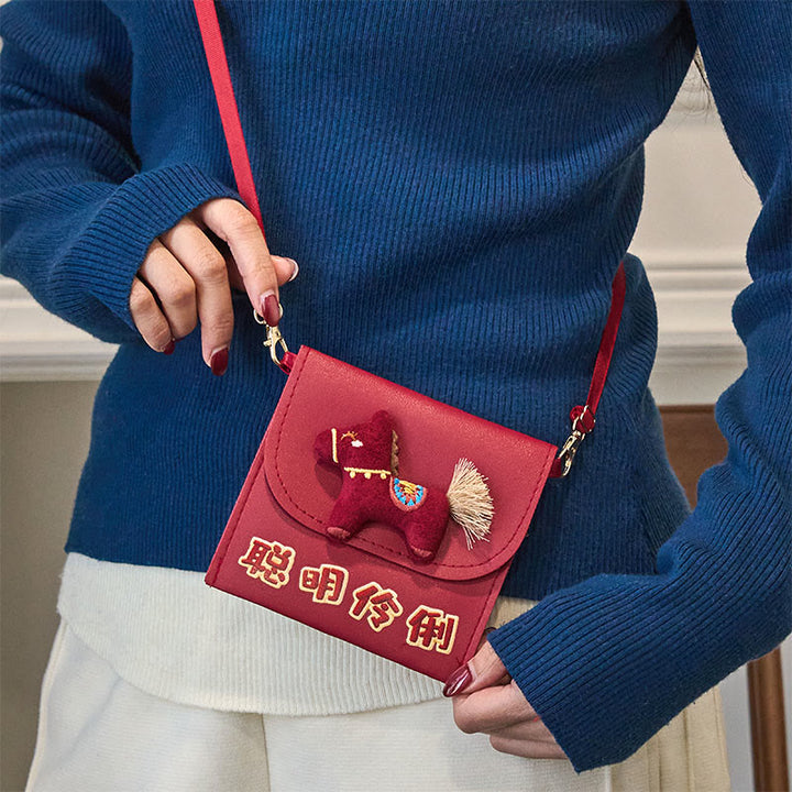 Buddha Stones馬年 2026 新年 インテリジェント クレバー クロスボディ レッド エンベロープ バッグ - image 3