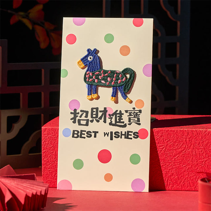 Buddha Stones午年 2026 新年 刺繍 幸運 祝福 6枚入り 中国製 赤封筒 - image 6
