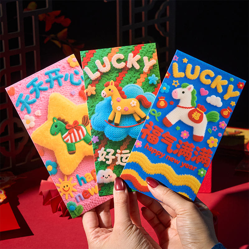 Buddha Stones午年 2026 新年 幸運 6個 刺繍 中国製 赤封筒 - image 2