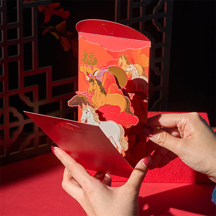 Buddha Stones午年 2026 新年 福文字 6個入り 中国製 赤封筒 - image 5