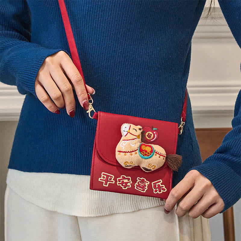 Buddha Stones午年 2026 新年 福文字 平和 喜び クロスボディ 赤い封筒バッグ - image 10