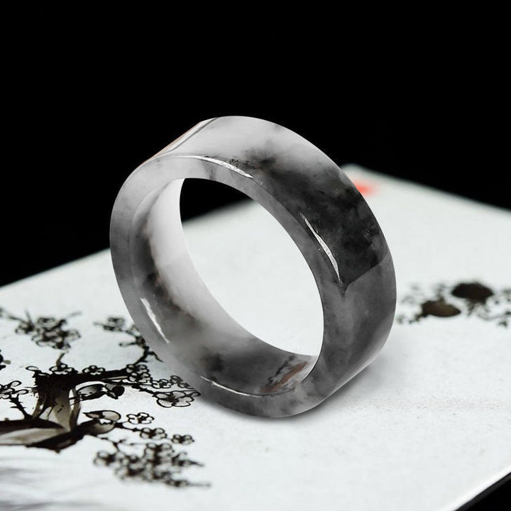 Buddha Stones 翡翠の豊かさの幸運の指輪 - image 3