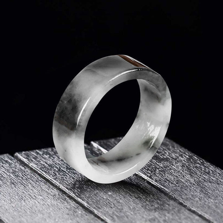 Buddha Stones 翡翠の豊かさの幸運の指輪 - image 1