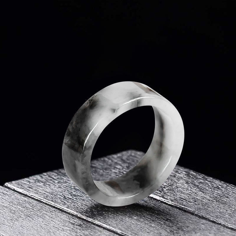 Buddha Stones 翡翠の豊かさの幸運の指輪 - 翡翠（23mm） - image 0