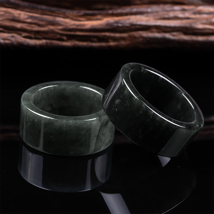 Buddha Stones 翡翠の豊かさと豊穣の幸運の指輪 - image 4