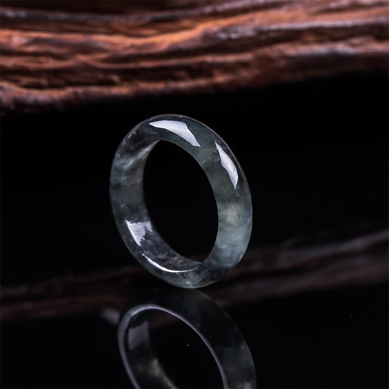 Buddha Stones 翡翠の豊かさと幸運の豊かさの指輪 - 翡翠 - 21mm - image 1