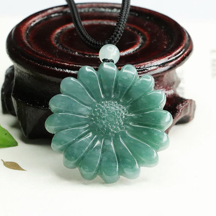 Buddha Stones ひまわり翡翠の豊かさのネックレスペンダント - image 3