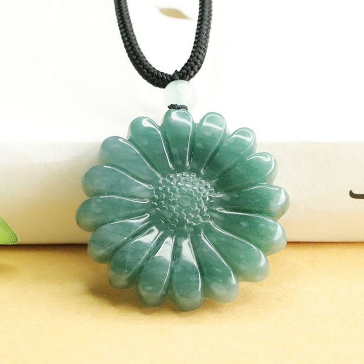 Buddha Stones ひまわり翡翠の豊かさのネックレスペンダント - ジェイド - image 0