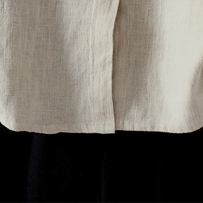 Buddha Stones 秋冬 無地 クルーネック カラフル ボタンダウンデザイン レディース コットン 長袖シャツ - image 12