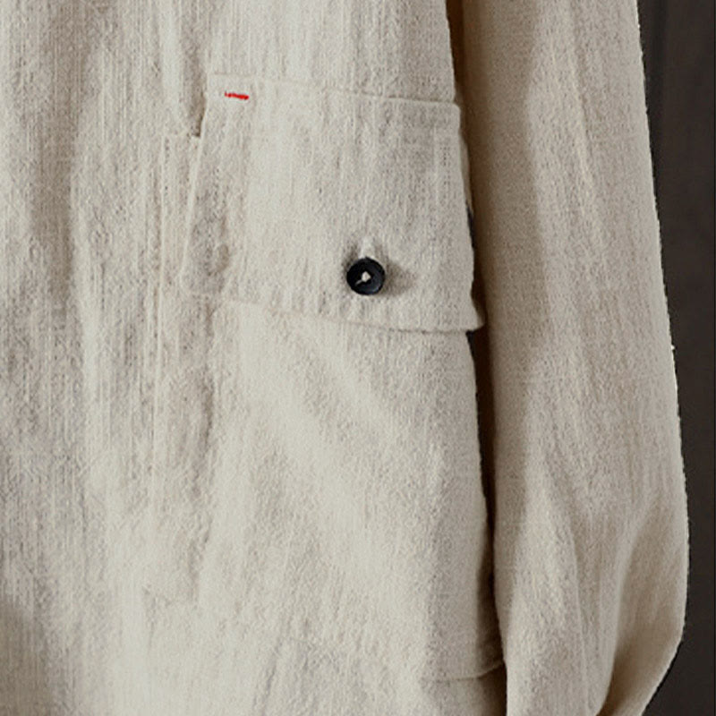 Buddha Stones 秋冬 無地 クルーネック カラフル ボタンダウンデザイン レディース コットン 長袖シャツ - image 10