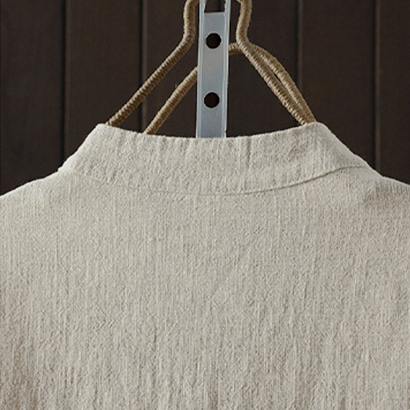 Buddha Stones 秋冬 無地 クルーネック カラフル ボタンダウンデザイン レディース コットン 長袖シャツ - image 8