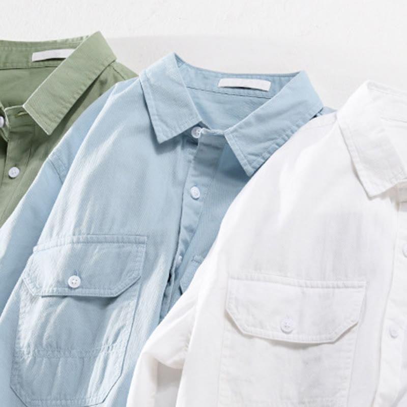 Buddha Stones 夏用ボタンダウンシャツ 装飾ポケット2つ付き メンズ 半袖 コットンシャツ - image 18