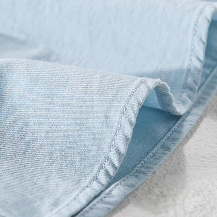 Buddha Stones 夏用ボタンダウンシャツ 装飾ポケット2つ付き メンズ 半袖 コットンシャツ - image 4