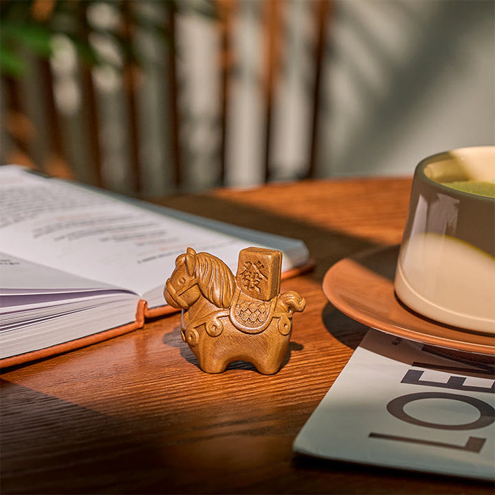 Buddha Stones午年 金持ちになる 緑白檀小葉紫檀菩提樹 動物 ポジティブな装飾 - image 3