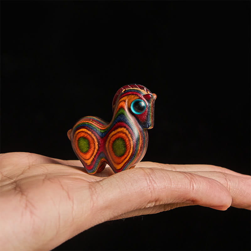 午年Buddha Stones彫刻唐馬レインボーユーカリ創造性デスク装飾 - image 4