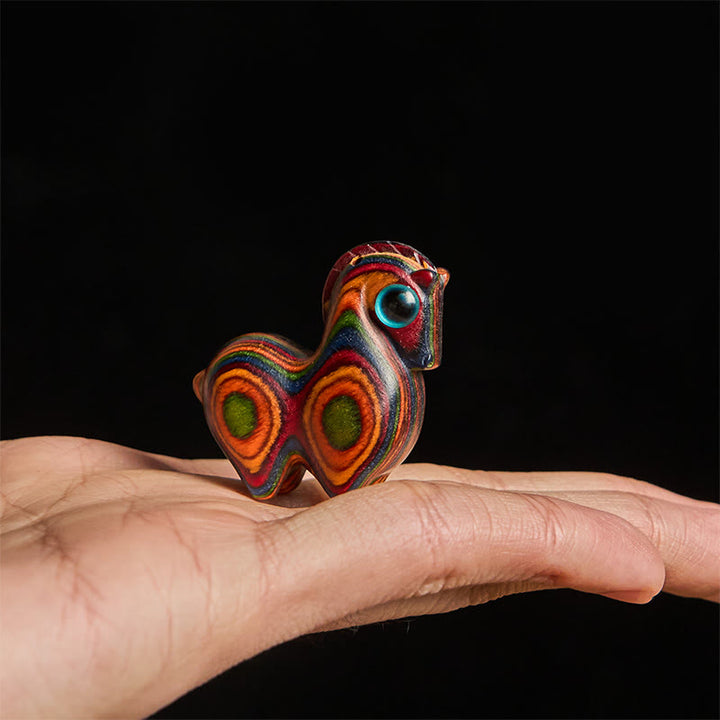 午年Buddha Stones彫刻唐馬レインボーユーカリ創造性デスク装飾 - image 4