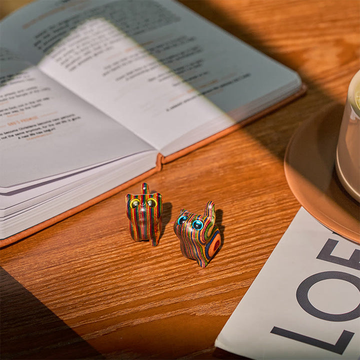 かわいい子猫のレインボーユーカリ彫刻のBuddha Stonesのストレス軽減装飾 - image 14