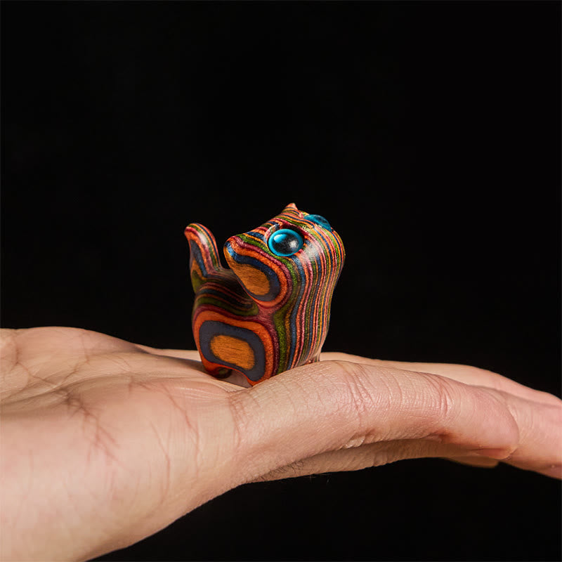 かわいい子猫のレインボーユーカリ彫刻のBuddha Stonesのストレス軽減装飾 - image 5