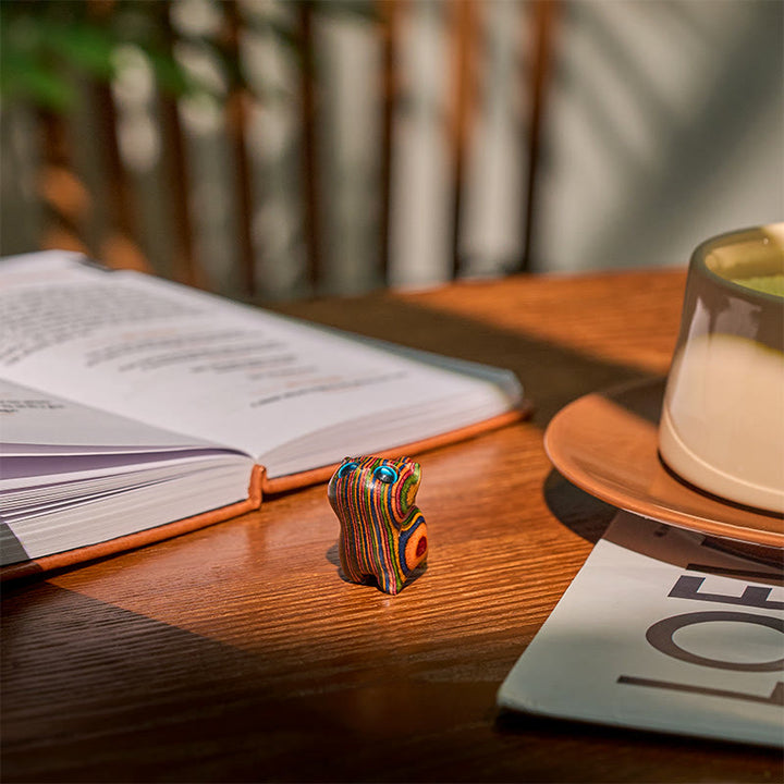 かわいい子猫のレインボーユーカリ彫刻のBuddha Stonesのストレス軽減装飾 - image 3