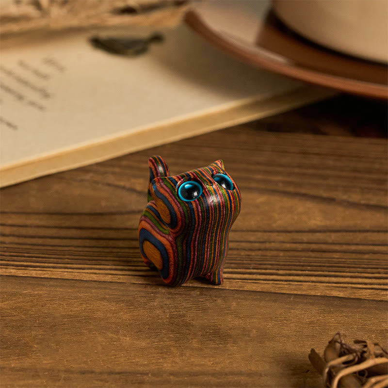 かわいい子猫のレインボーユーカリ彫刻のBuddha Stonesのストレス軽減装飾 - image 1