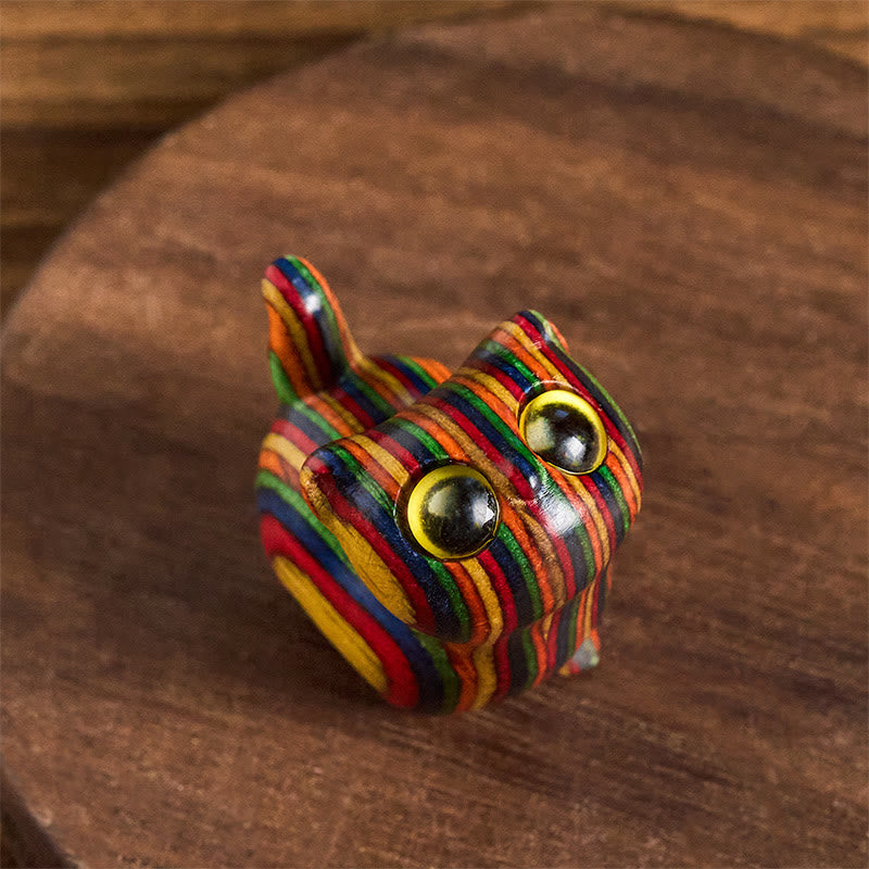 かわいい子猫のレインボーユーカリ彫刻のBuddha Stonesのストレス軽減装飾 - 黄色い目の猫（3.3×3.2×2.1cm） - image 7