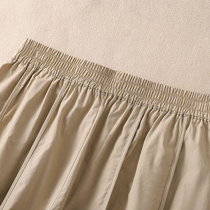 Buddha Stones 夏用シンプル無地ハイウエストプリーツレディースハーレムパンツ（ポケット付き） - image 11