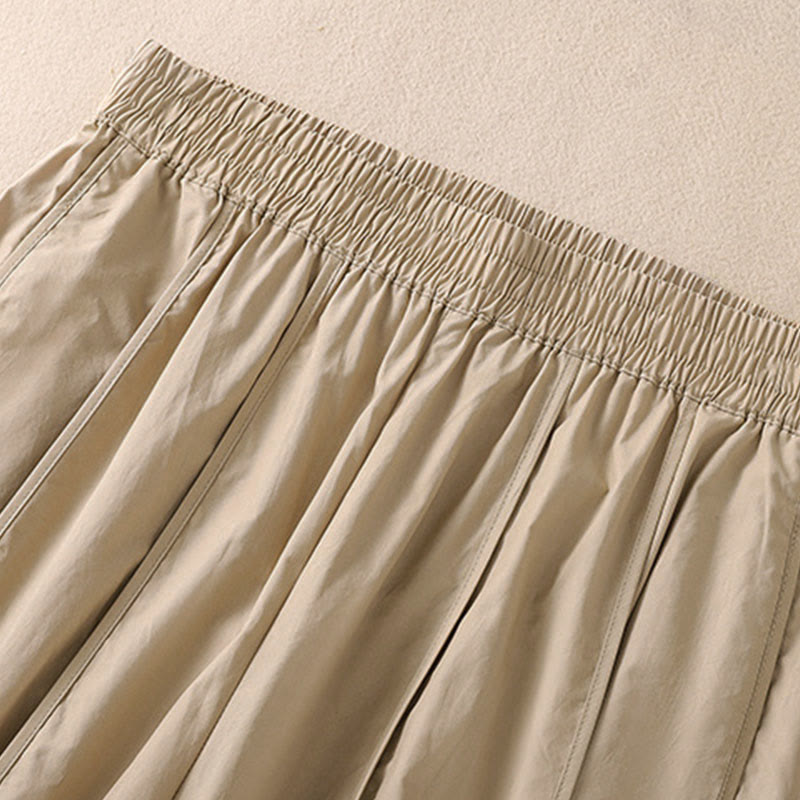 Buddha Stones 夏用シンプル無地ハイウエストプリーツレディースハーレムパンツ（ポケット付き） - image 12