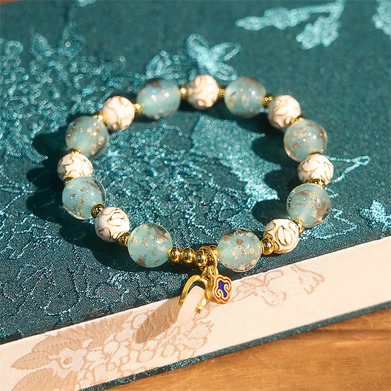 Buddha Stonesブルーリウリガラス祝福ブレスレット - image 3