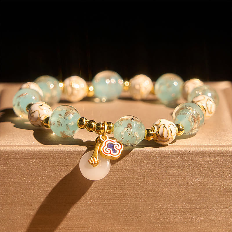 Buddha Stonesブルーリウリガラス祝福ブレスレット - image 1