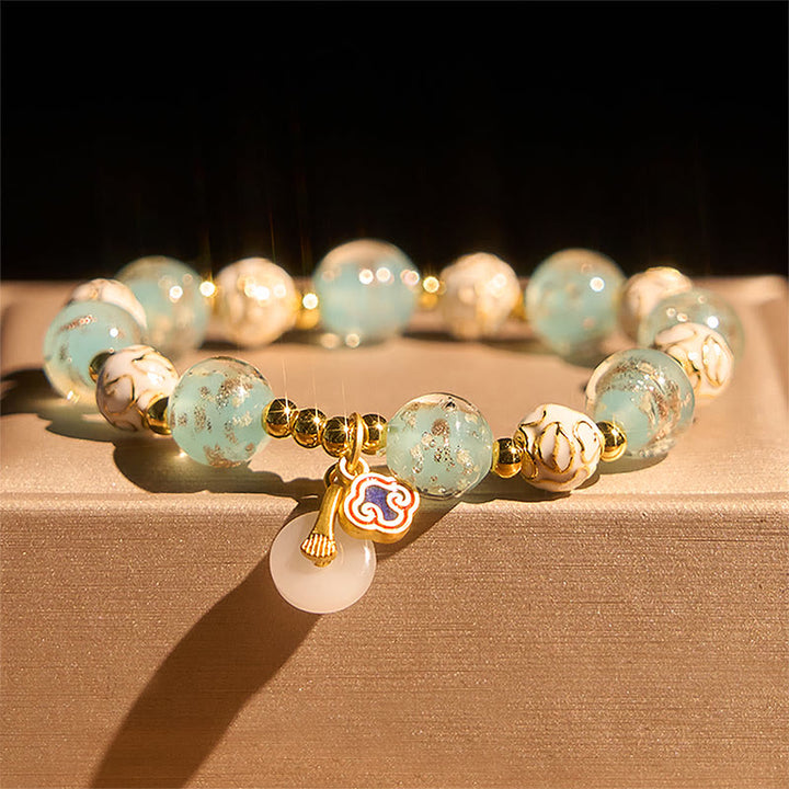 Buddha Stonesブルーリウリガラス祝福ブレスレット - image 1