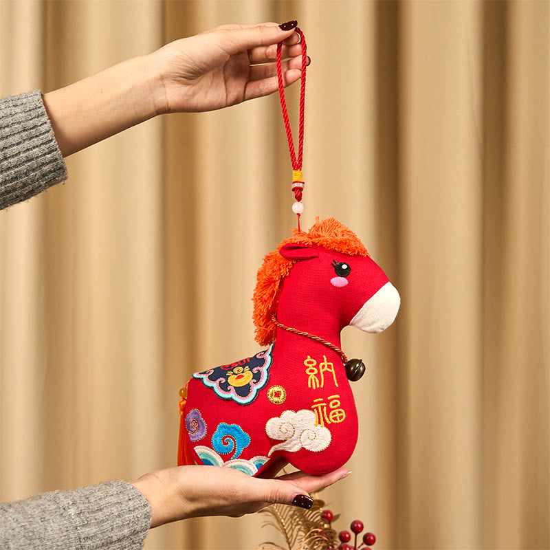 Buddha Stones午年 銅製赤紐福文字 刺繍豊かさ家の装飾 - image 15
