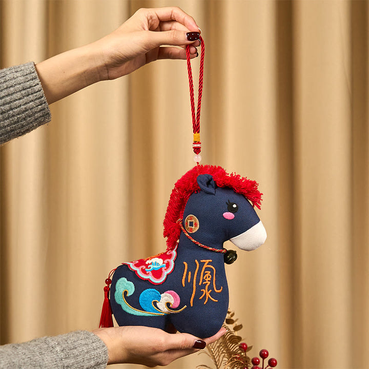 Buddha Stones午年 銅製赤紐福文字 刺繍豊かさ家の装飾 - image 23