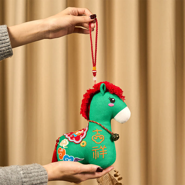 Buddha Stones午年 銅製赤紐福文字 刺繍豊かさ家の装飾 - image 31