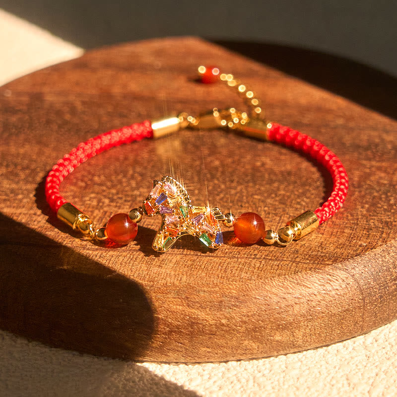 Buddha Stones馬年 銅製 赤瑪瑙 バランスブレスレット - image 1