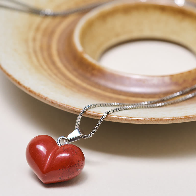 Buddha Stonesハートデザインアメジストトパーズピンククリスタルオパールタイガーアイホワイトクリスタルレッドジャスパーアマゾナイトグリーンアベンチュリンブラックオブシディアンシトリンバランスネックレスペンダント - image 30