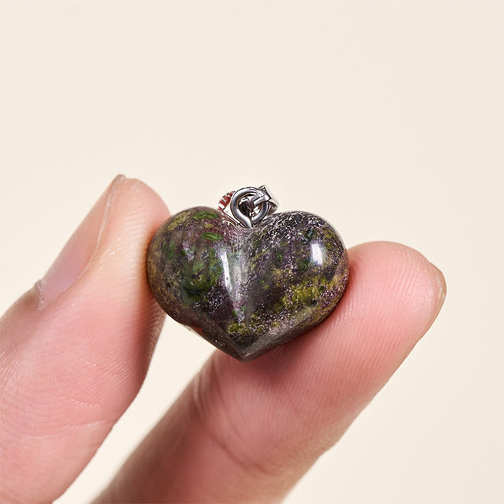 Buddha Stonesハートデザインアメジストトパーズピンククリスタルオパールタイガーアイホワイトクリスタルレッドジャスパーアマゾナイトグリーンアベンチュリンブラックオブシディアンシトリンバランスネックレスペンダント - image 10